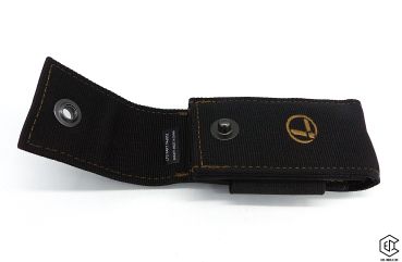 Preview: LEATHERMAN®: Nylon Sheath Holster, Black Bronze Stitching, Größe L Vorderansicht geöffnet